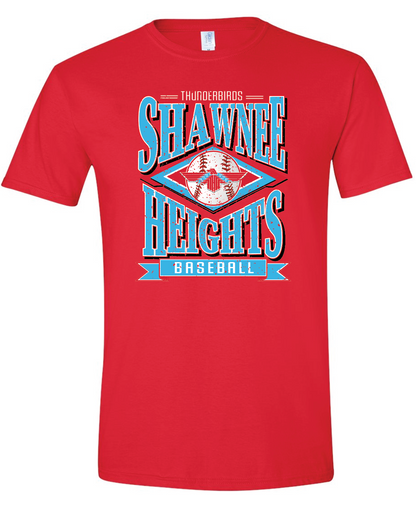 Vintage Shawnee Heights Baseball Gildan Softstyle T-Shirt