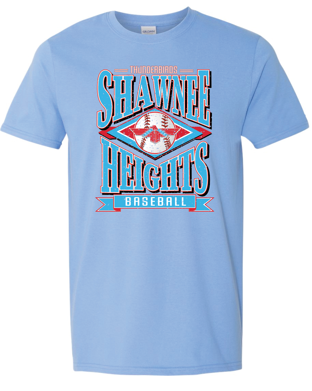 Vintage Shawnee Heights Baseball Gildan Softstyle T-Shirt