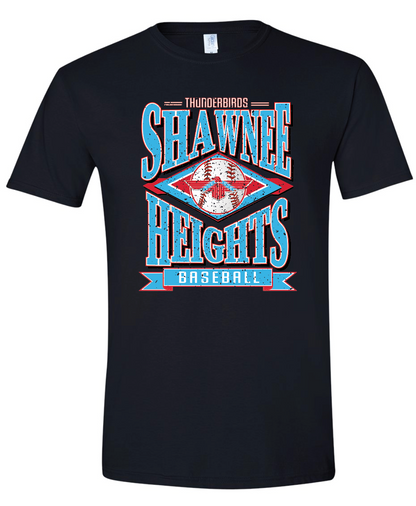 Vintage Shawnee Heights Baseball Gildan Softstyle T-Shirt