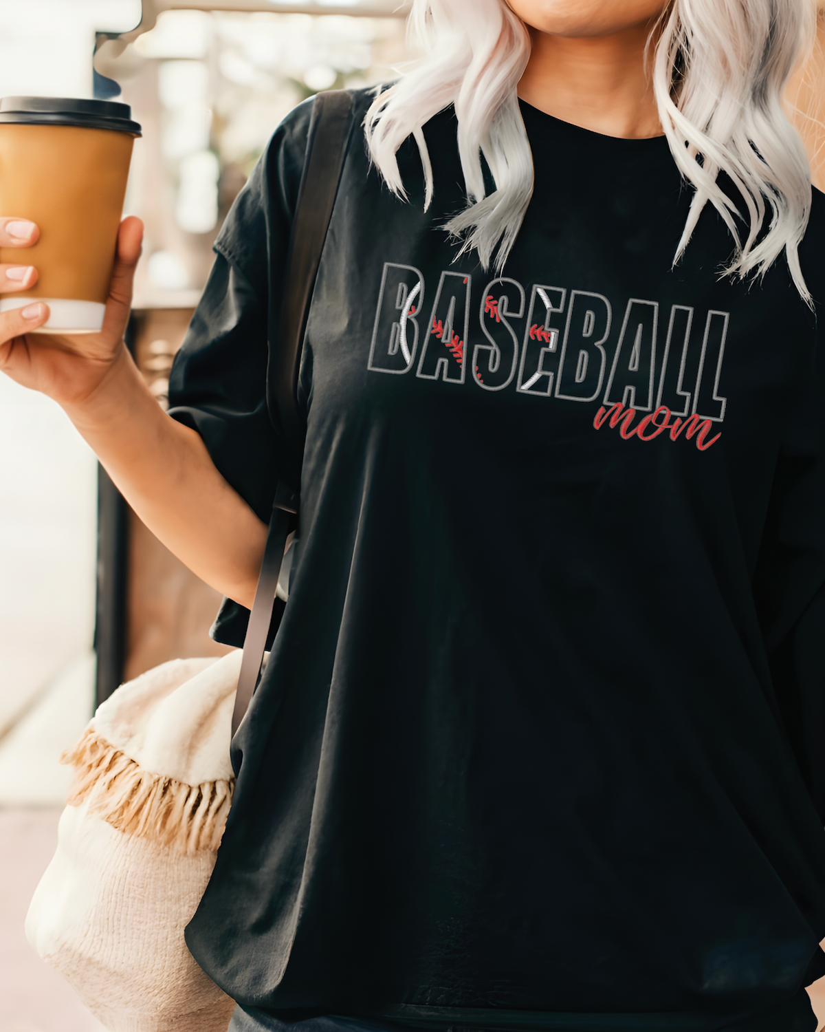 Embroidered Baseball Mom - No Glitter