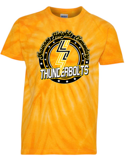 Shawnee Heights Thunderbolts Tie-Dyed T-Shirt