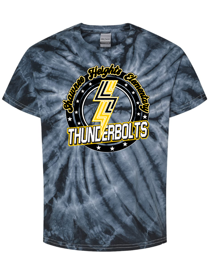 Shawnee Heights Thunderbolts Tie-Dyed T-Shirt