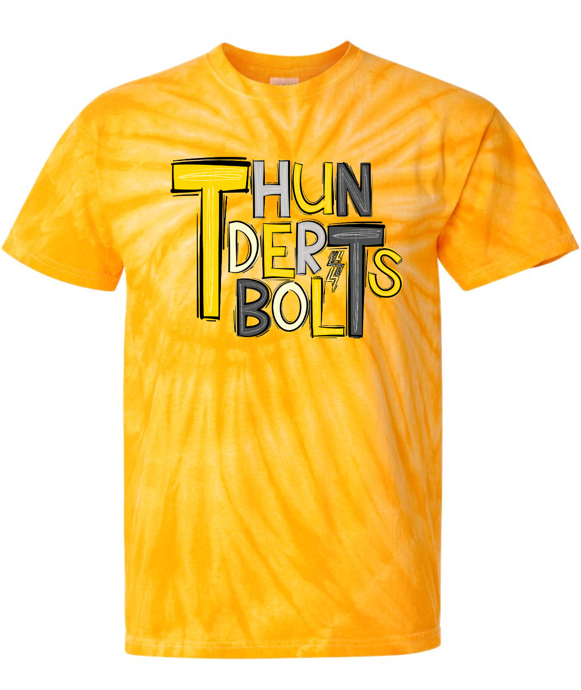 Thunderbolts Doodle Tie-Dyed T-Shirt