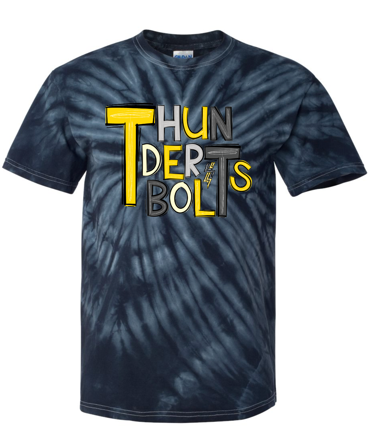 Thunderbolts Doodle Tie-Dyed T-Shirt