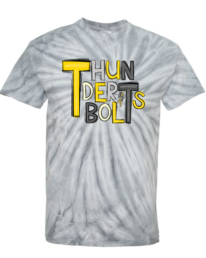 Thunderbolts Doodle Tie-Dyed T-Shirt