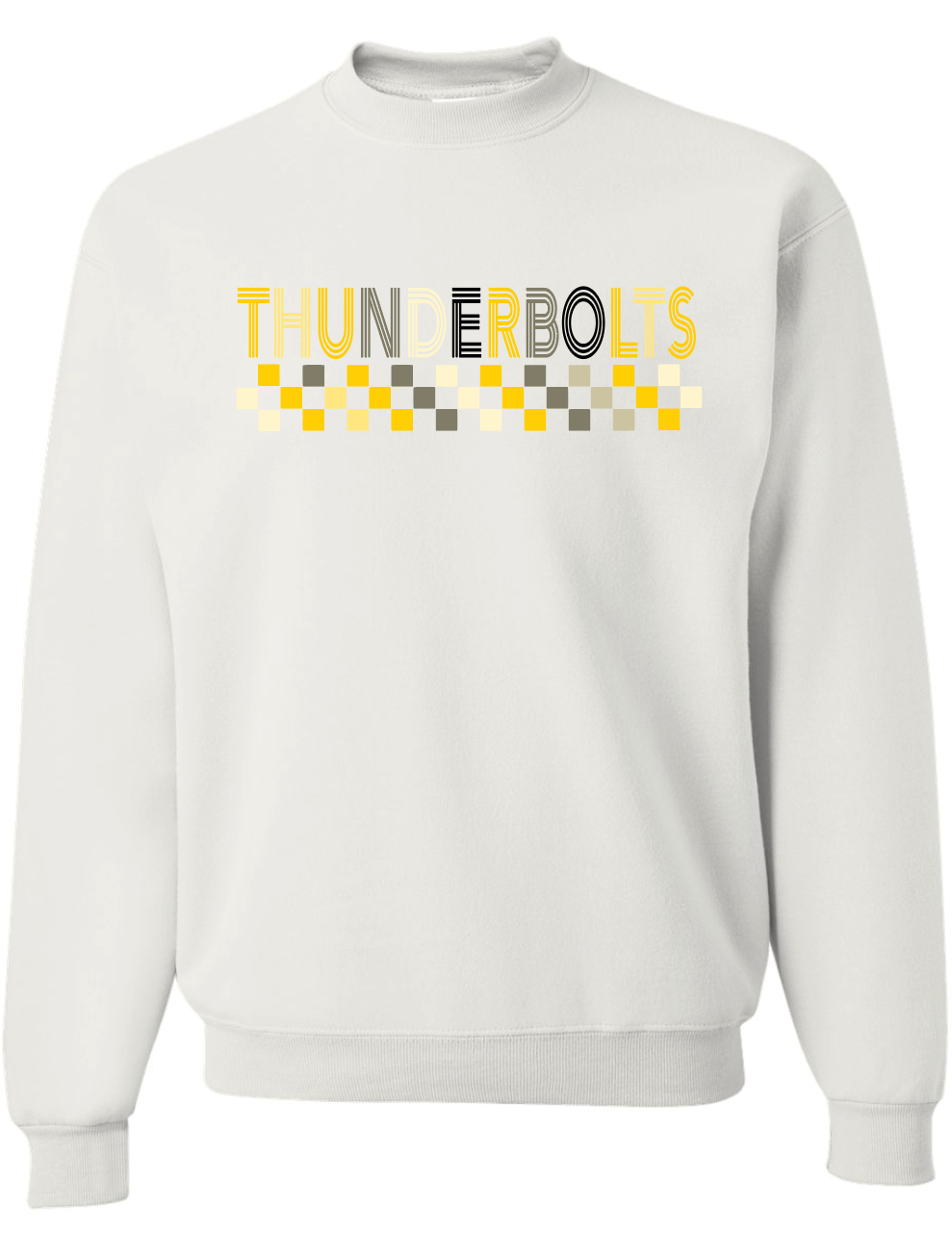 Checkered Thunderbolts Crew Sweatshirt