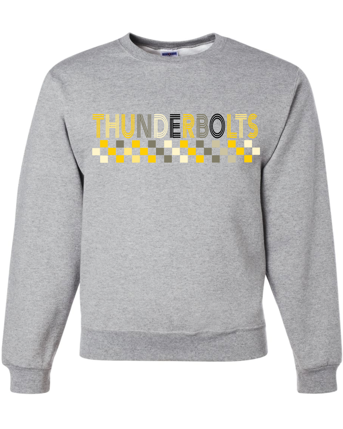 Checkered Thunderbolts Crew Sweatshirt