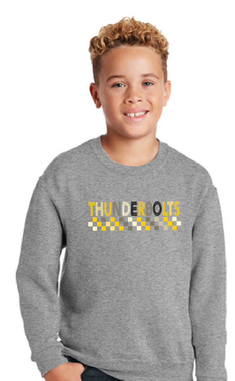 Checkered Thunderbolts Crew Sweatshirt