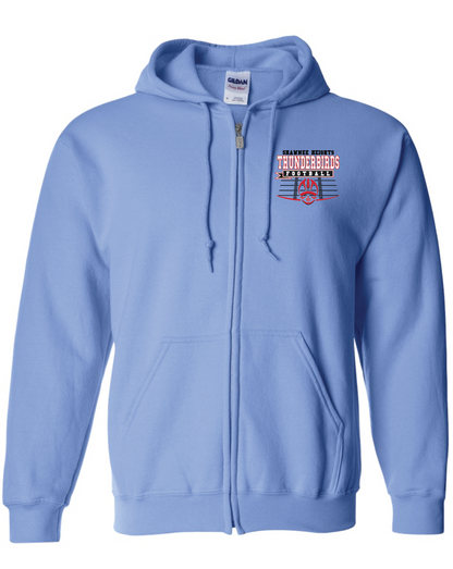 Shawnee Heights Thunderbirds Football Full Zip Hooded Sweatshirt
