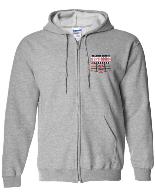 Shawnee Heights Thunderbirds Football Full Zip Hooded Sweatshirt