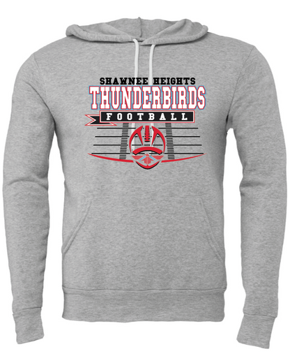 Shawnee Heights Thunderbirds Football Bella Canvas Sponge Fleece Hoodie
