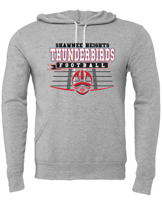 Shawnee Heights Thunderbirds Football Bella Canvas Sponge Fleece Hoodie