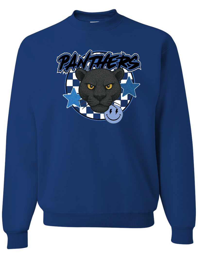 Checkered Panthers Crew Sweatshirt