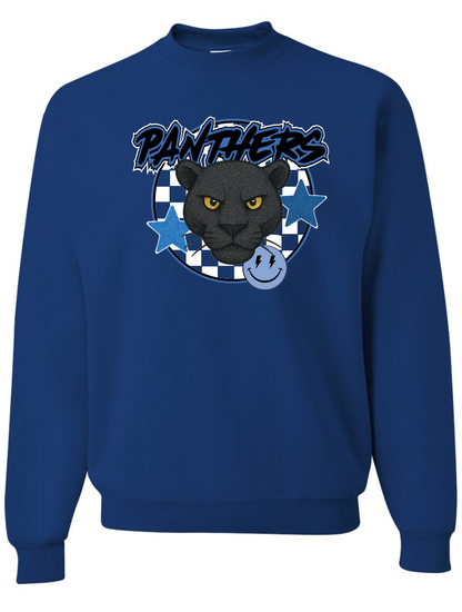 Checkered Panthers Crew Sweatshirt