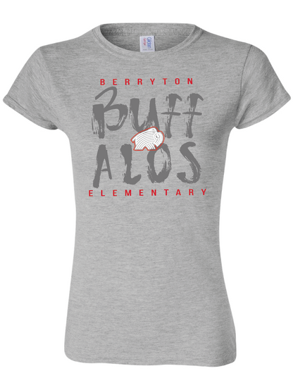 Berryton Elementary Buffalos Womens Gildan Softstyle T-Shirt