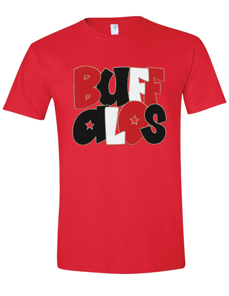 *Faux* Chenille Buffalos Gildan Softstyle T-Shirt
