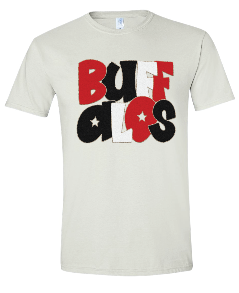*Faux* Chenille Buffalos Gildan Softstyle T-Shirt