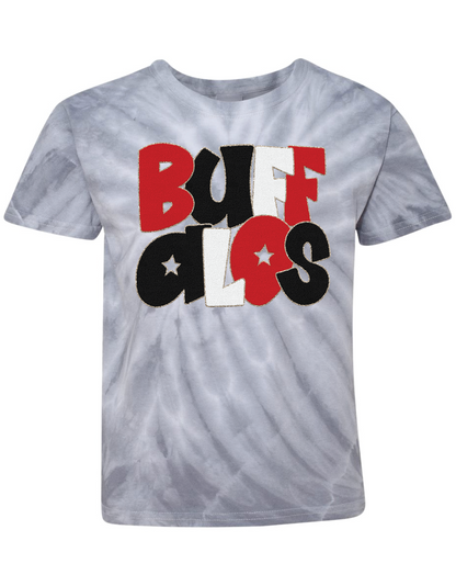*Faux* Chenille Buffalos Tie-Dyed T-Shirt