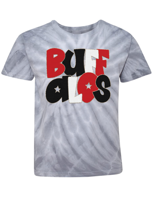 *Faux* Chenille Buffalos Tie-Dyed T-Shirt