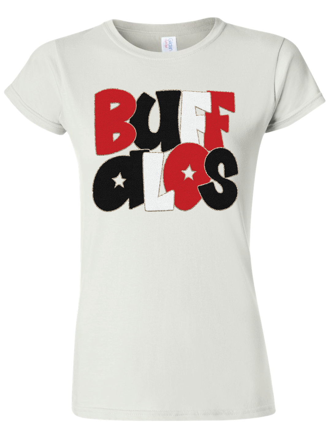 *Faux* Chenille Buffalos Womens Gildan Softstyle T-Shirt
