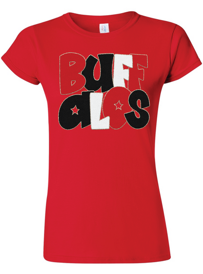 *Faux* Chenille Buffalos Womens Gildan Softstyle T-Shirt