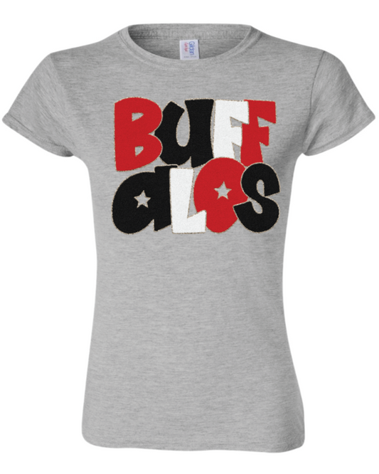 *Faux* Chenille Buffalos Womens Gildan Softstyle T-Shirt