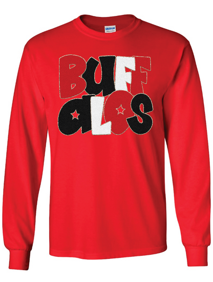 *Faux* Chenille Buffalos Long Sleeve T-Shirt
