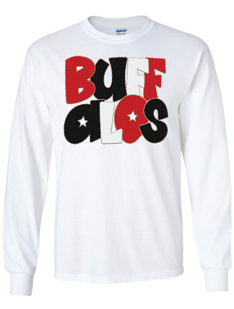 *Faux* Chenille Buffalos Long Sleeve T-Shirt