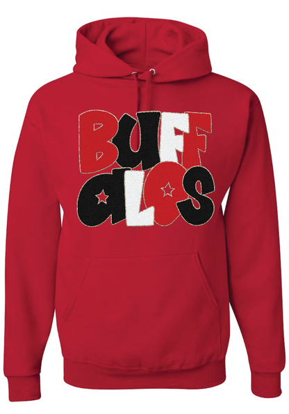 *Faux* Chenille Buffalos Jerzees NuBlend® Hooded Sweatshirt