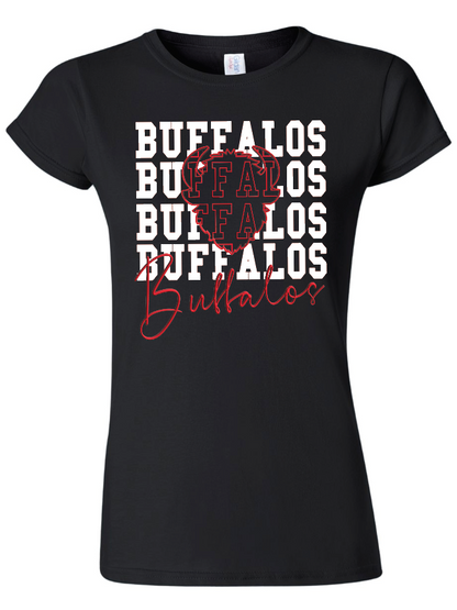 Buffalos on Repeat Womens Gildan Softstyle T-Shirt