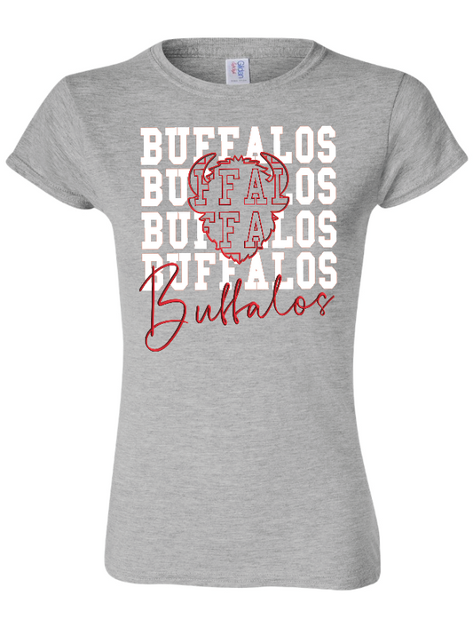 Buffalos on Repeat Womens Gildan Softstyle T-Shirt