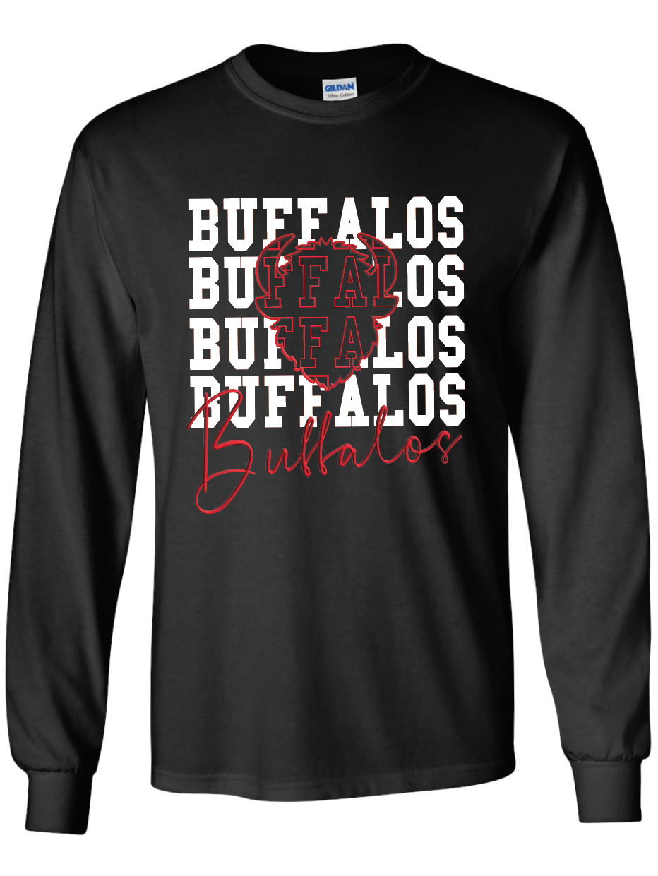 Buffalos on Repeat Long Sleeve T-Shirt