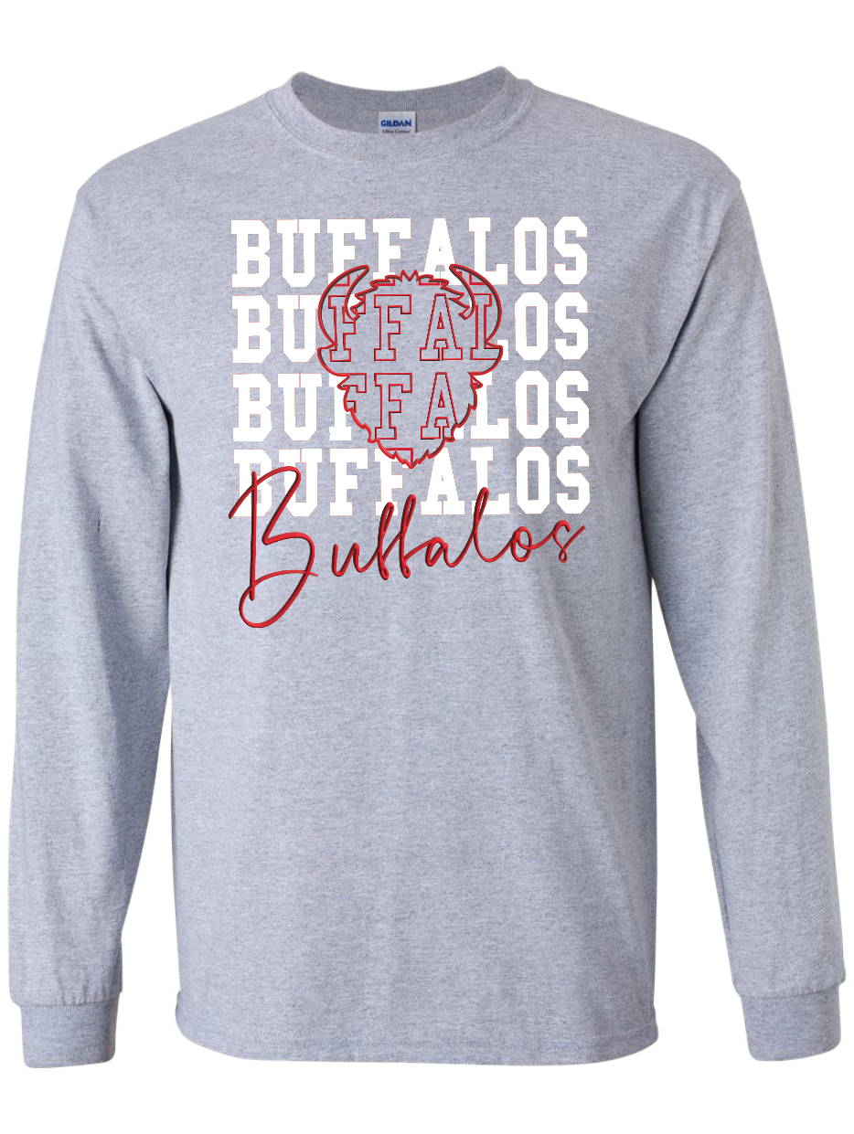 Buffalos on Repeat Long Sleeve T-Shirt