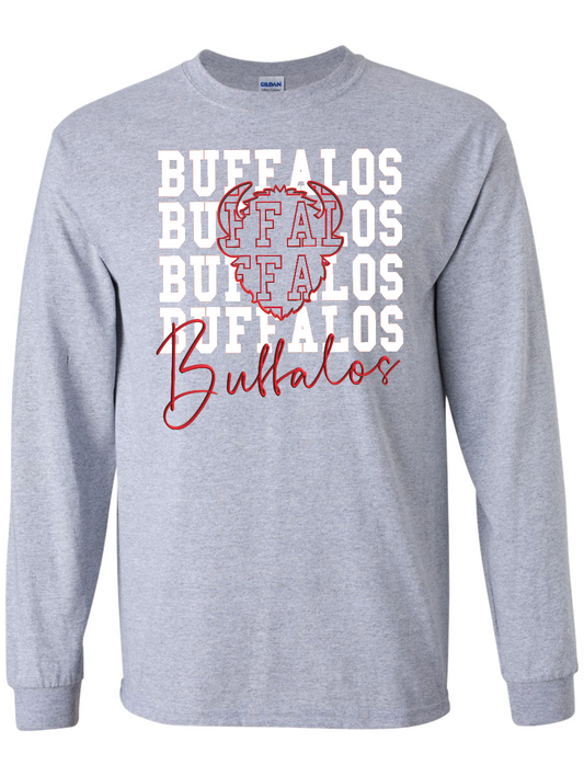 Buffalos on Repeat Long Sleeve T-Shirt