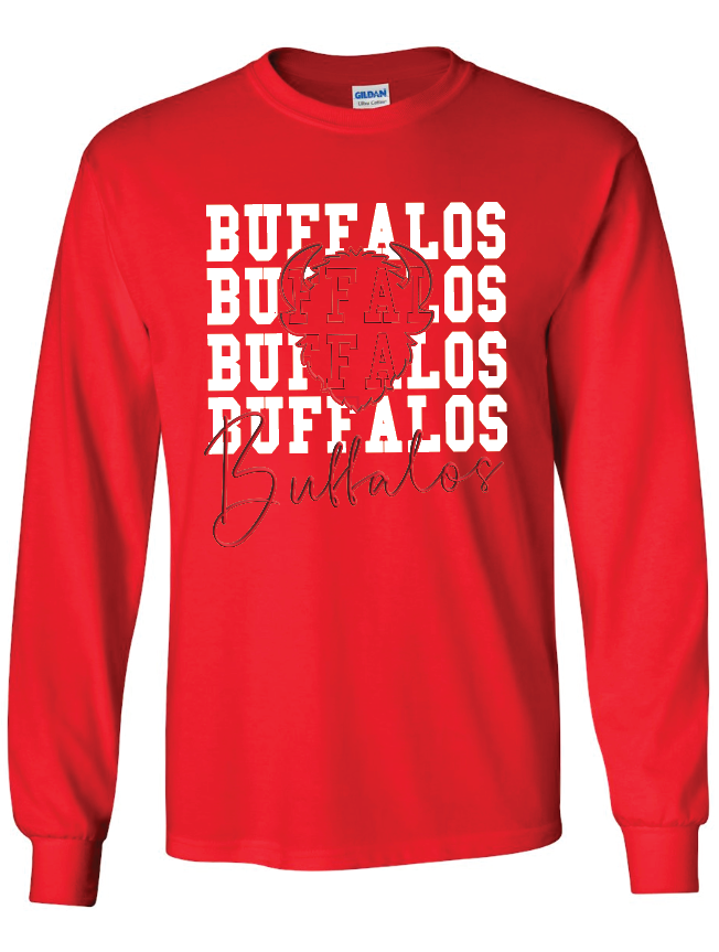 Buffalos on Repeat Long Sleeve T-Shirt