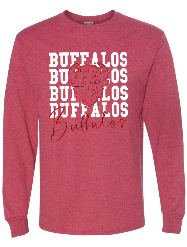 Buffalos on Repeat Long Sleeve T-Shirt