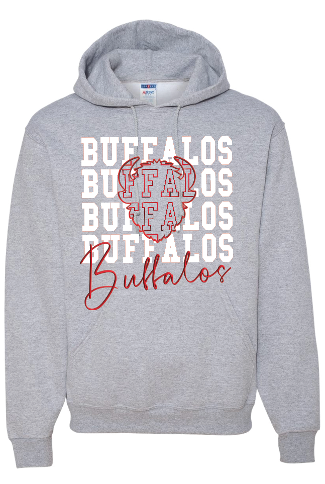 Buffalos on Repeat Jerzees NuBlend® Hooded Sweatshirt