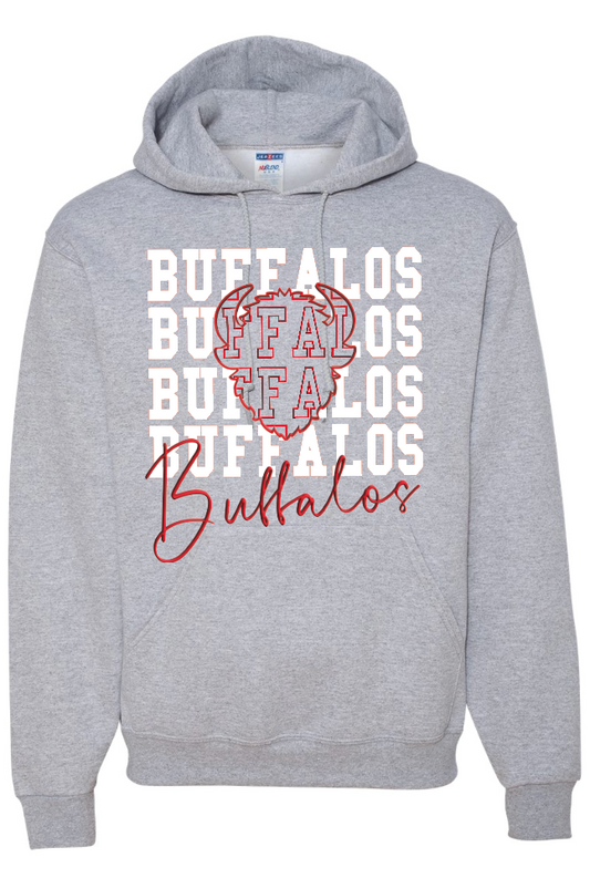 Buffalos on Repeat Jerzees NuBlend® Hooded Sweatshirt
