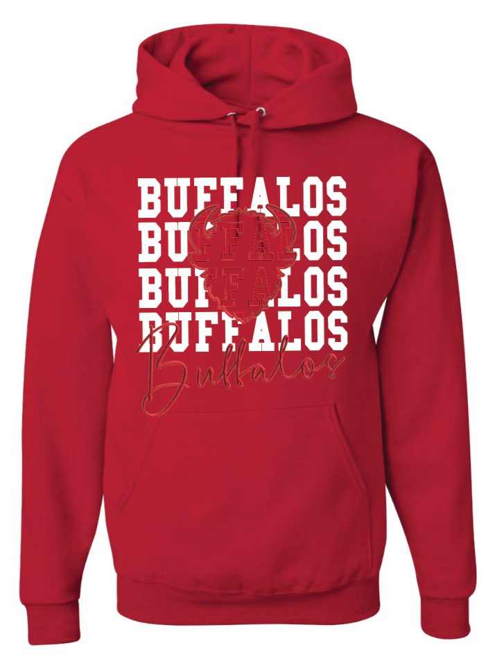 Buffalos on Repeat Jerzees NuBlend® Hooded Sweatshirt