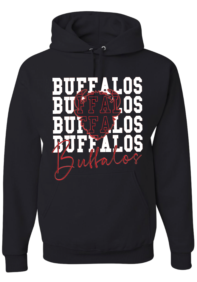 Buffalos on Repeat Jerzees NuBlend® Hooded Sweatshirt