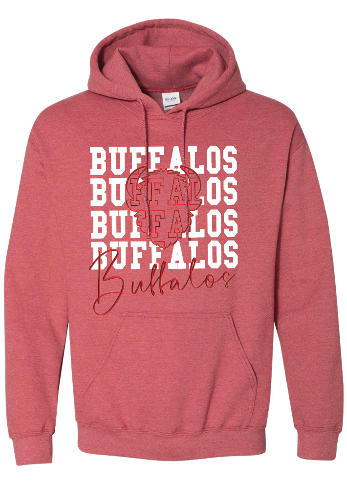 Buffalos on Repeat Jerzees NuBlend® Hooded Sweatshirt