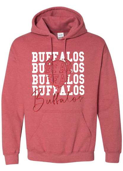 Buffalos on Repeat Jerzees NuBlend® Hooded Sweatshirt