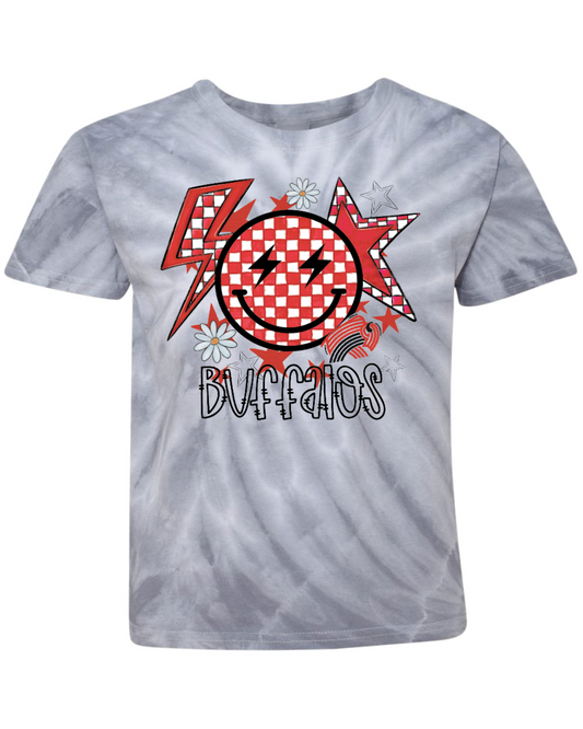 Checkered Buffalo Tie-Dyed T-Shirt