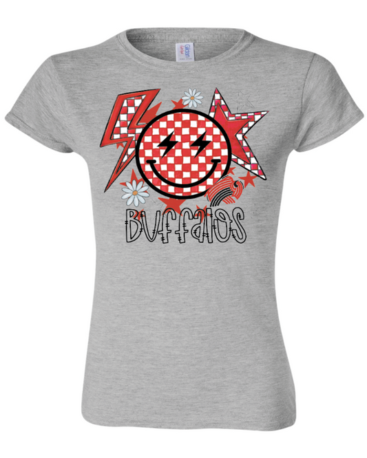 Checkered Buffalo Womens Gildan Softstyle T-Shirt