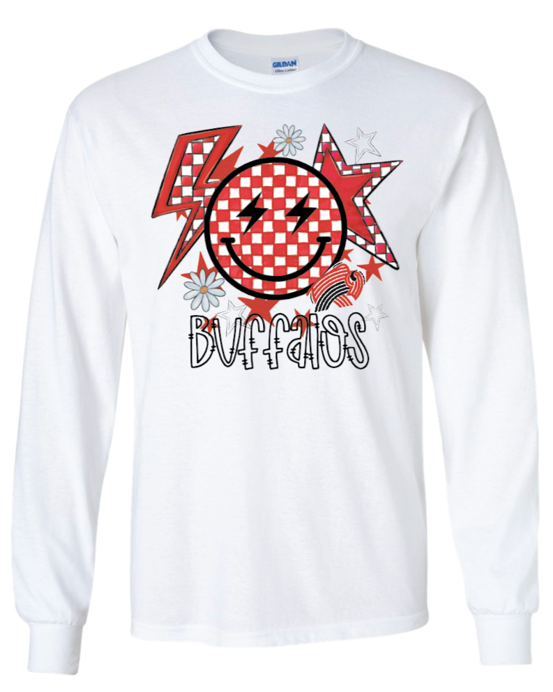 Checkered Buffalo Long Sleeve T-Shirt