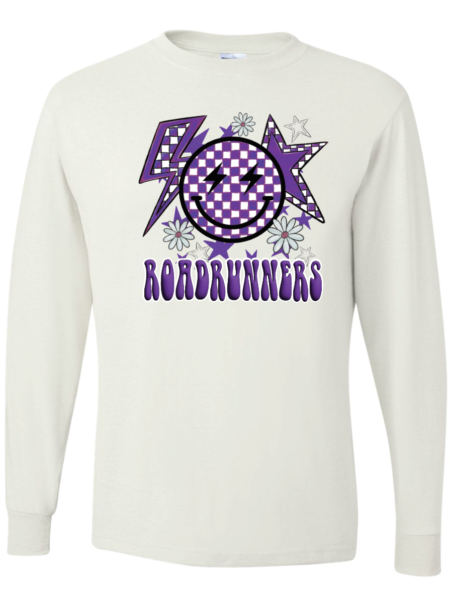 Roadrunners Happy Face Long Sleeve Tee