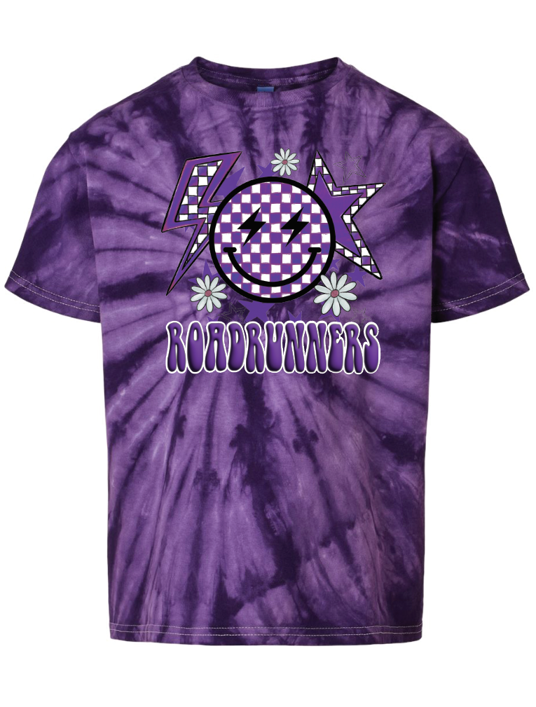 Roadrunners Happy Face Tie Dye T-shirt