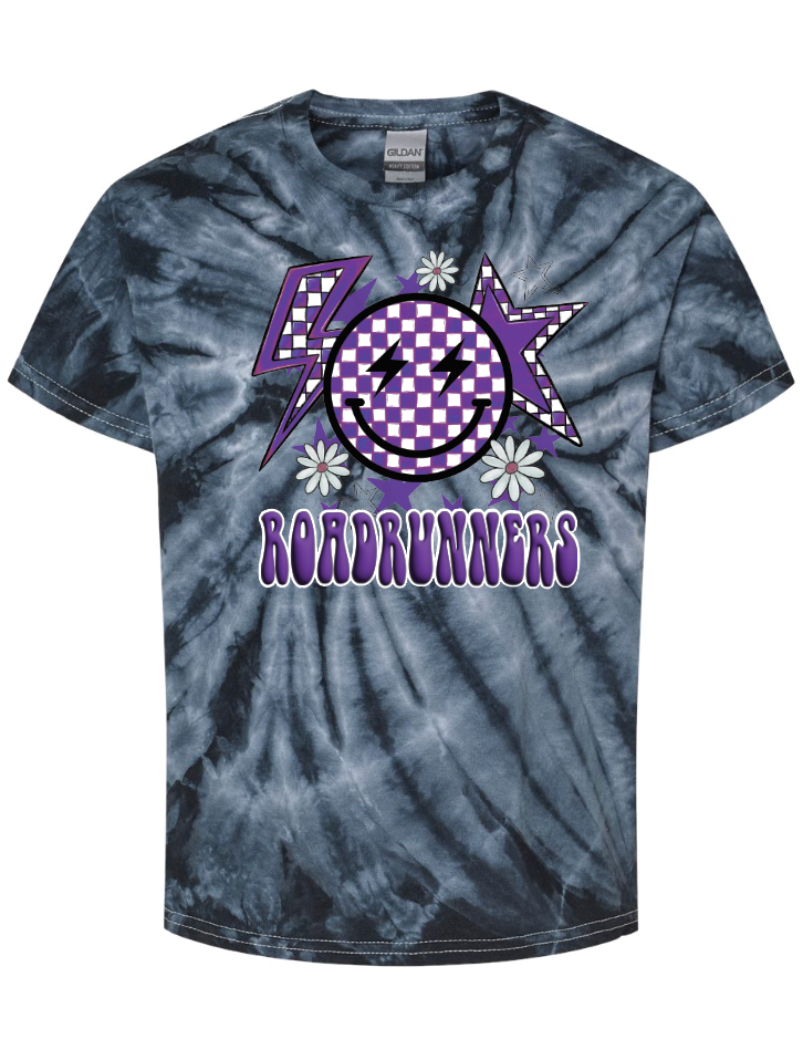 Roadrunners Happy Face Tie Dye T-shirt