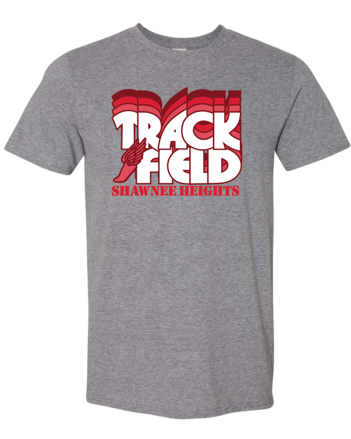 Thunderbirds Track and Field in Red Gildan Softstyle T-Shirt