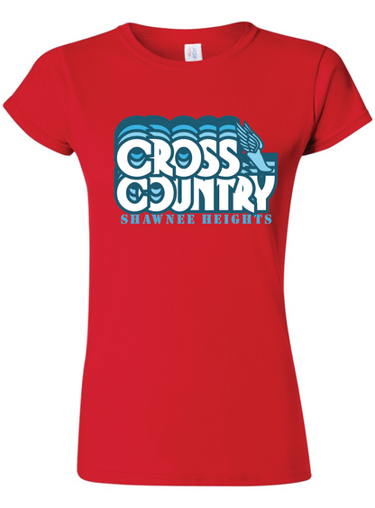 Thunderbirds Track and Field in Blue Gildan Womens Fit Softstyle T-Shirt
